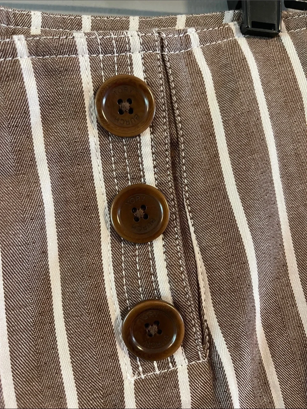 Tory Burch High Waist Sailor Striped Cotton Pants Size 6‎